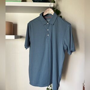 Men's Navy Striped Polo Shirt
